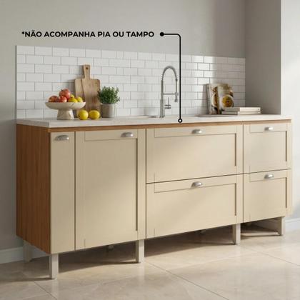 Imagem de Gabinete de Cozinha para Pia 200 Grou Bege/Jequitiba