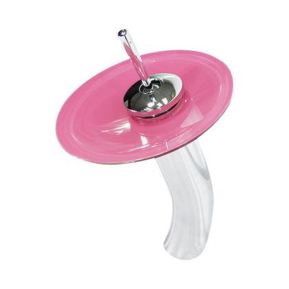 Imagem de Gabinete de vidro para banheiro 40cm com torneira cascata  rosa