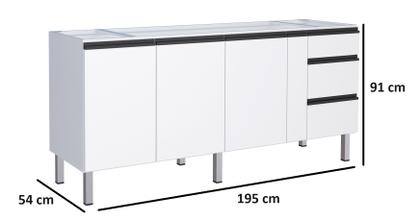 Imagem de Gabinete em aço gaia flat c/ portas portas condimento -moderno- super resistente - cozimax