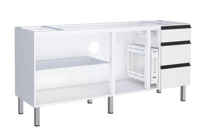 Imagem de Gabinete em aço gaia flat c/ portas portas condimento -moderno- super resistente - cozimax