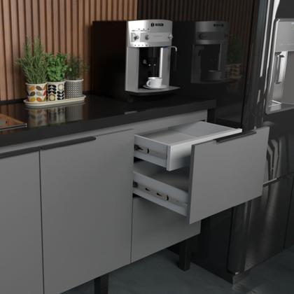 Imagem de Gabinete em Madeira Cisne Cinza para Pias de 1,80 Metro com 4 Portas e 2 Gavetas - P100390 - COZIMAX