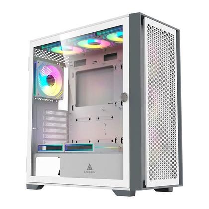 Imagem de Gabinete Gamer Acegeek Surge- M, Mid-Tower, Lateral de Vidro, Branco, AG-SURGE-M-WH