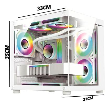 Imagem de Gabinete Gamer Aquário Em Vidro Com 4 Fans Rgb Gb1797 Cor Branco