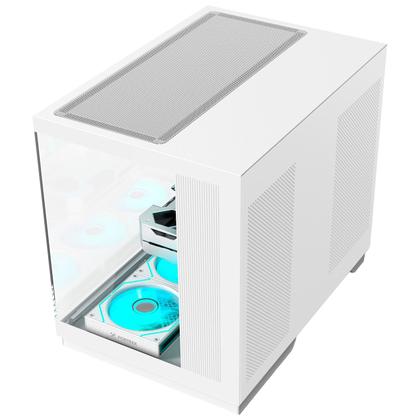 Imagem de Gabinete Gamer Aquário Fortrek Clarity Max, ATX, Lateral em Vidro, USB Tipo-C, USB 3.0, Mid Tower, Branco - 85743