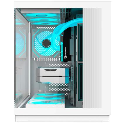 Imagem de Gabinete Gamer Aquário Fortrek Clarity Max, ATX, Lateral em Vidro, USB Tipo-C, USB 3.0, Mid Tower, Branco - 85743