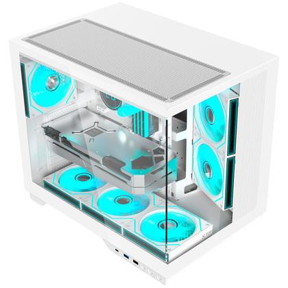 Imagem de Gabinete Gamer Aquário Fortrek Clarity Max, ATX, Lateral em Vidro, USB Tipo-C, USB 3.0, Mid Tower, Branco - 85743
