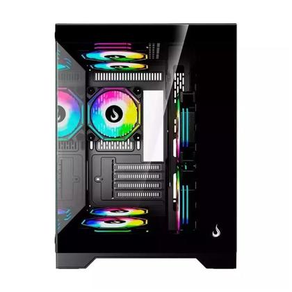Imagem de Gabinete Gamer Aquário Rise Mode Galaxy Glass M Mini - Vidro Temperado - Micro ATX - Preto