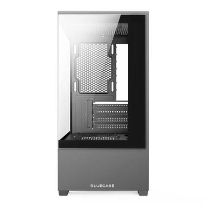 Imagem de Gabinete Gamer Bluecase BG-054 HIT, Mid tower, Micro ATX e Mini ITX, Frontal e lateral em vidro, USB 3.0, Sem FANs, Cinza - BG-054GBX