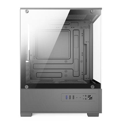 Imagem de Gabinete Gamer Bluecase BG-054 HIT, Mid tower, Micro ATX e Mini ITX, Frontal e lateral em vidro, USB 3.0, Sem FANs, Cinza - BG-054GBX