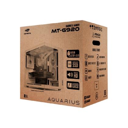 Imagem de Gabinete Gamer C3Tech Aquário MT-G920WH, Mid Tower, Vidro Temperado, Suporte Water Cooler, S/Fonte, Branco - Aquarius