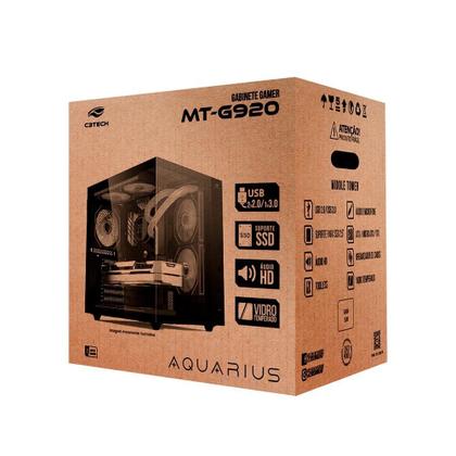 Imagem de Gabinete Gamer C3Tech Aquarius, Mid Tower, Lateral em Vidro, Preto - MT-G920BK