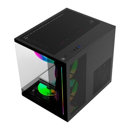 Imagem de Gabinete Gamer C3Tech Gaming Aquarius MT-G810BK, Mini Tower, Micro ATX, Lateral em Vidro Temperado, Sem FANs, Preto - MT-G810BK