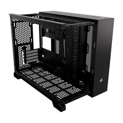 Imagem de Gabinete Gamer Corsair 2500D, Mini-Tower, M-ATX, Lateral em Vidro Temperado, Sem FANs, Preto - CC-9011263-WW