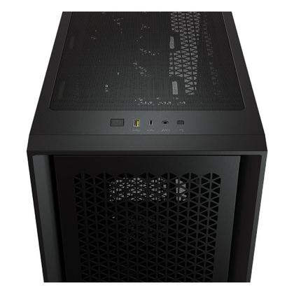 Imagem de Gabinete Gamer Corsair 4000D Airflow, Mid-Tower, ATX, Lateral em Vidro Temperado, Com 2x FAN, Preto - CC-9011200-WW