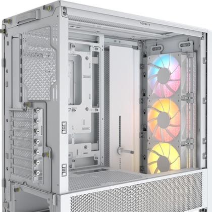 Imagem de Gabinete Gamer Corsair 4000D RS ARGB, Mid Tower, Lateral em Vidro, com 3x Fans RS ARGB, Branco - CC-9011297-WW