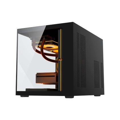 Imagem de Gabinete gamer duex aquario, mid-tower, lateral e frontal de vidro, preto, 3x fans argb - dxga325bk