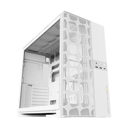 Imagem de Gabinete Gamer Geometric Future Model 5 Vent, Mid Tower, ARGB, ATX, Lateral em Vidro, Mesh Frontal, com 5 Fans, Branco - GEO-M5VF-W