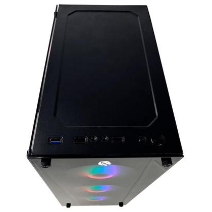 Imagem de Gabinete Gamer Hayom 4 Fans S/Fonte RGB ATX MidTower Vidro Temperado Preto - GB1749