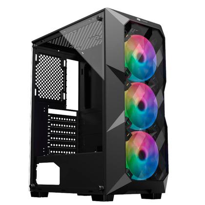 Imagem de Gabinete Gamer Hayom GB1710, ATX, USB 3.0, 3x Fans RGB, Lateral em Vidro - Preto