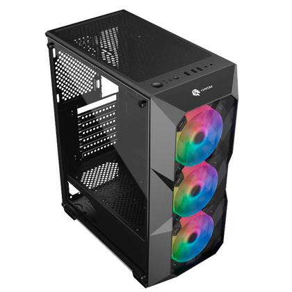 Imagem de Gabinete Gamer Hayom GB1710, ATX, USB 3.0, 3x Fans RGB, Lateral em Vidro - Preto