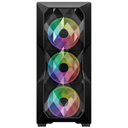 Imagem de Gabinete Gamer Hayom GB1710, ATX, USB 3.0, 3x Fans RGB, Lateral em Vidro - Preto