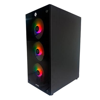 Imagem de Gabinete Gamer HAYOM GB1769, Mid Tower, Lateral em Vidro, 3X Fans, Preto - GB.17.10.69