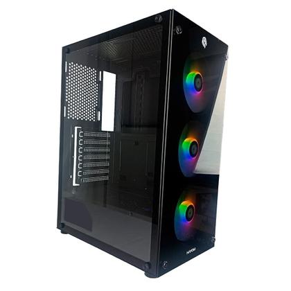 Imagem de Gabinete Gamer HAYOM GB1769, Mid Tower, Lateral em Vidro, 3X Fans, Preto - GB.17.10.69