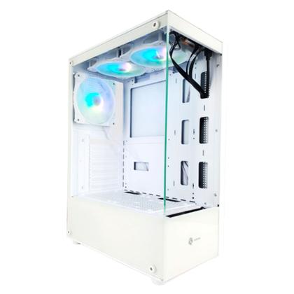 Imagem de Gabinete Gamer Hayom, GB1793, Vidro Temperado, 3x Fans RGB, USB 3.0, Micro-ATX, Mini-ITX - Branco