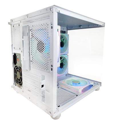 Imagem de Gabinete Gamer Hayom Gb1797 Com 4 Fans Rgb Com Vidro Branco