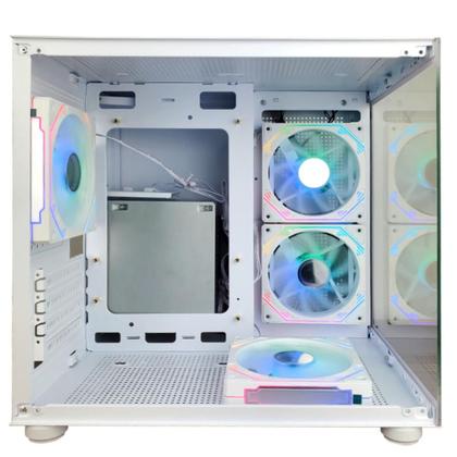 Imagem de Gabinete Gamer Hayom Gb1797 Com 4 Fans Rgb Com Vidro Branco