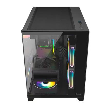 Imagem de Gabinete Gamer Husky Dome 210, Mini Tower, M-ATX, Lateral e Frontal em Vidro, Sem FANs, Preto - HGN210PT