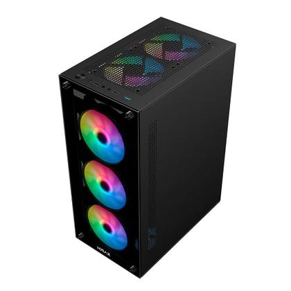 Imagem de Gabinete Gamer Hyrax HGB210, Mid Tower, ATX, Lateral e Frontal em Vidro Temperado, Sem Fans, Preto - HGB210B
