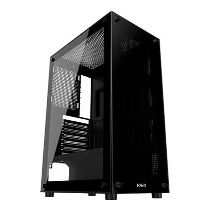 Imagem de Gabinete Gamer Hyrax HGB210, Mid Tower, ATX, Lateral e Frontal em Vidro Temperado, Sem Fans, Preto - HGB210B