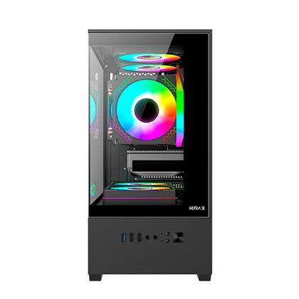 Imagem de Gabinete Gamer Hyrax HGB310, Mini Tower, M-ATX, Frontal e Lateral em Vidro Temperado, Sem FANs, Preto - HGB310B