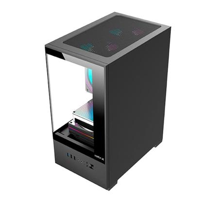Imagem de Gabinete Gamer Hyrax HGB310, Mini Tower, M-ATX, Frontal e Lateral em Vidro Temperado, Sem FANs, Preto - HGB310B