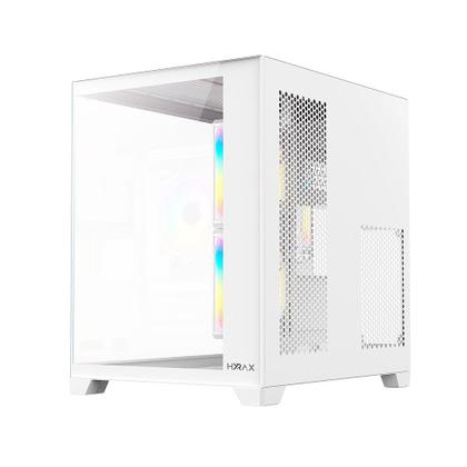 Imagem de Gabinete Gamer Hyrax HGB705, Mini Tower, Frontal e Lateral em Vidro, Sem FANs, Branco - HGB705W