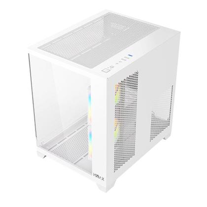 Imagem de Gabinete Gamer Hyrax HGB705, Mini Tower, Frontal e Lateral em Vidro, Sem FANs, Branco - HGB705W