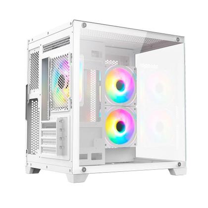 Imagem de Gabinete Gamer Hyrax HGB705, Mini Tower, Frontal e Lateral em Vidro, Sem FANs, Branco - HGB705W