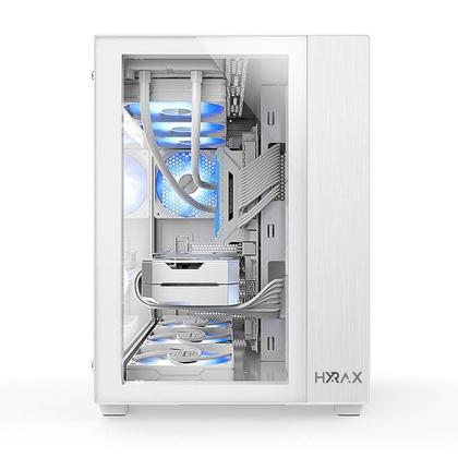 Imagem de Gabinete Gamer Hyrax HGB720, Mid Tower, ATX, Frontral e Lateral Em Vidro Temperado, Sem FANs, Branco - HGB720W