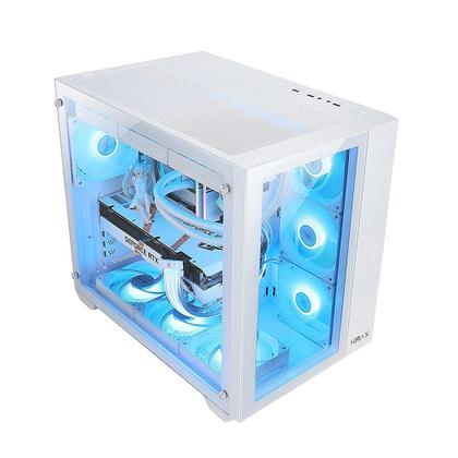 Imagem de Gabinete Gamer Hyrax HGB720, Mid Tower, ATX, Frontral e Lateral Em Vidro Temperado, Sem FANs, Branco - HGB720W