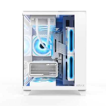 Imagem de Gabinete Gamer Hyrax HGB730, Mini Tower, M-ATX, Frontal e Lateral em Vidro Temperado, Sem FANs, Branco - HGB730W