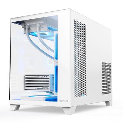 Imagem de Gabinete Gamer Hyrax HGB730, Mini Tower, M-ATX, Frontal e Lateral em Vidro Temperado, Sem FANs, Branco - HGB730W
