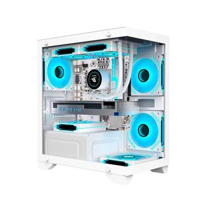 Imagem de Gabinete Gamer K-mex Aquario Cg-w1f9 Micro Poseidon Branco Micro Atx Sem Cooler
