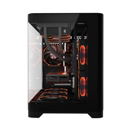 Imagem de Gabinete Gamer Liketec Madness, Mini Tower, M-ATX, Lateral e Frontal em Vidro Temperado, Sem FANs, Preto - LC-CB3X2-MADNESS-2072