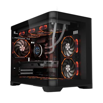 Imagem de Gabinete Gamer Liketec Madness, Mini Tower, M-ATX, Lateral e Frontal em Vidro Temperado, Sem FANs, Preto - LC-CB3X2-MADNESS-2072