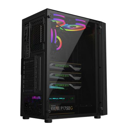 Imagem de Gabinete gamer mid tower sem fan sem fonte argus e5 preto gamdias