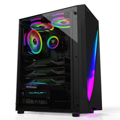 Imagem de Gabinete gamer mid tower sem fan sem fonte argus e5 preto gamdias