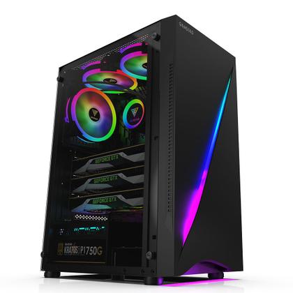 Imagem de Gabinete gamer mid tower sem fan sem fonte argus e5 preto gamdias