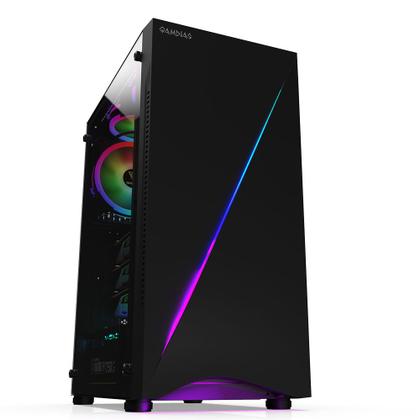 Imagem de Gabinete gamer mid tower sem fan sem fonte argus e5 preto gamdias