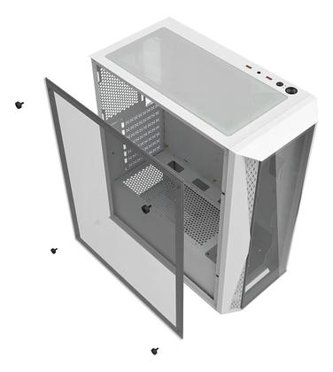 Imagem de Gabinete Gamer Motospeed Hyrax Hgb600W Branco Rgb Vidro